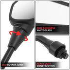 Universal ATV Rectangular Convex Side View Mirrors (Handlebar Mount)