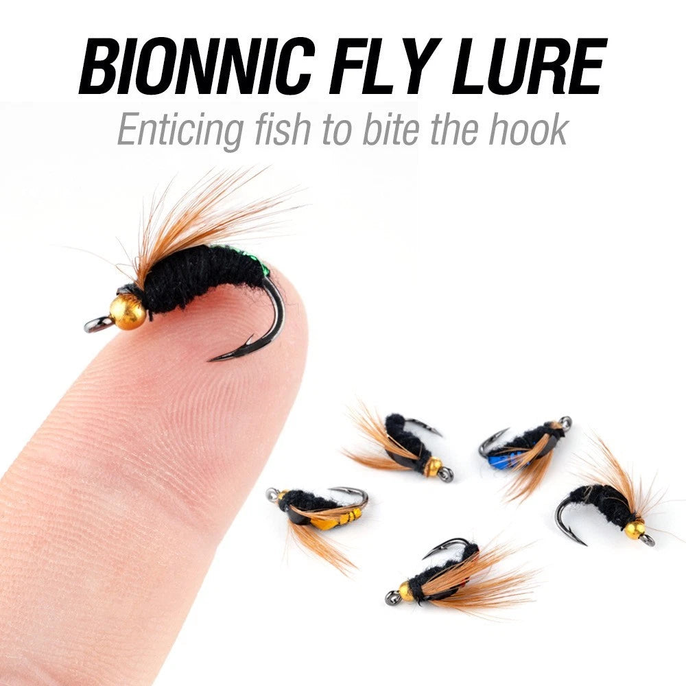 10pcs Fly Lures for Freshwater Fishing with Metal Hooks