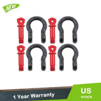 Set of 4 Heavy Duty D Ring Shackles with 3/4" Pin (28660lbs Break Strength)