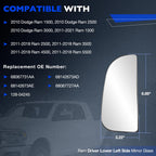 Tow Mirror Spotter Glass for RAM 1500 2500 3500 (2010-2020)