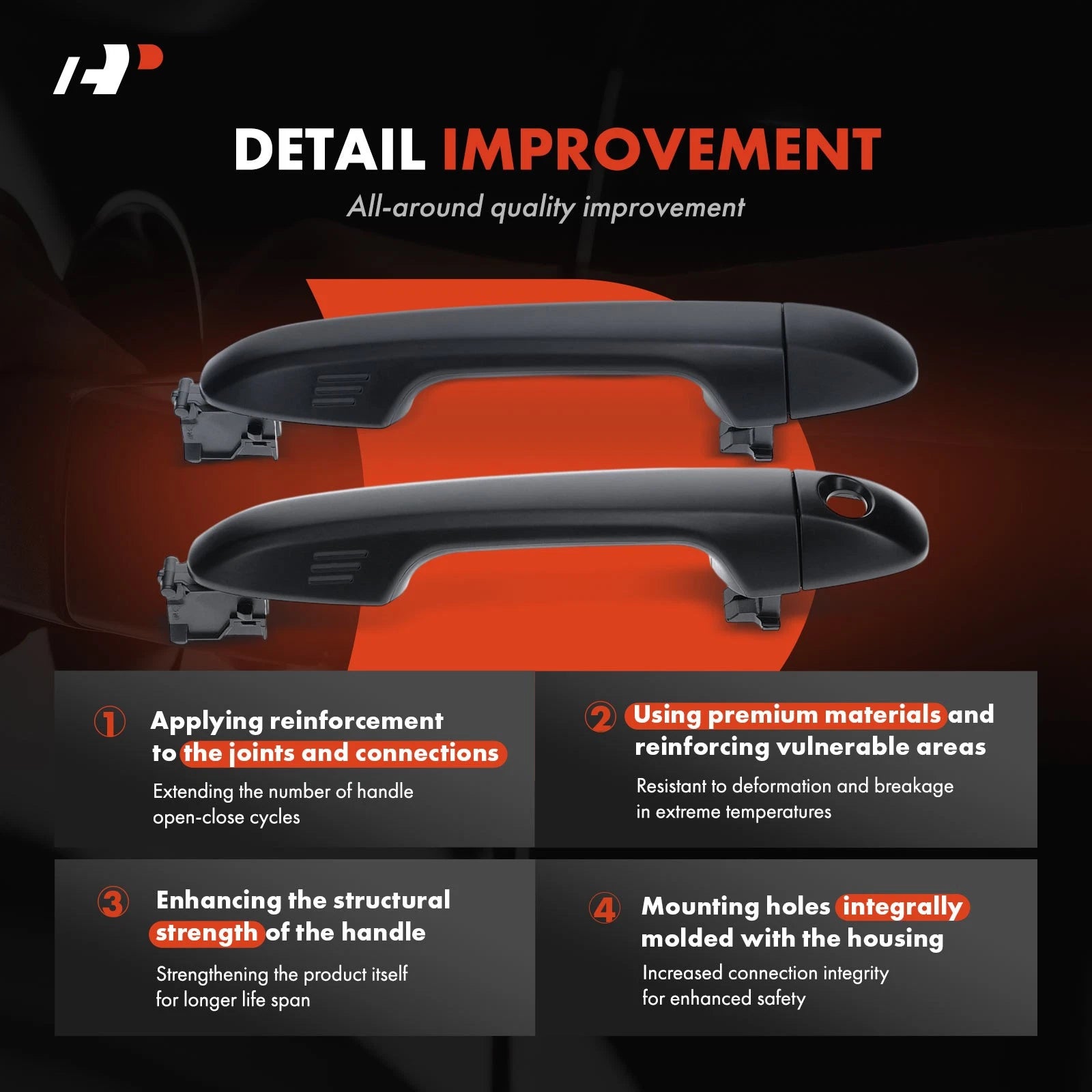 Front Exterior Door Handle for Toyota Tacoma Highlander (2016–2023)