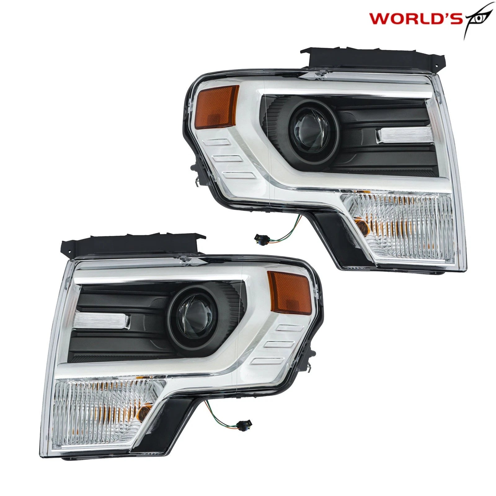 Set of 2 HID Projector Headlights for Ford F150 (2013–2014) Chrome