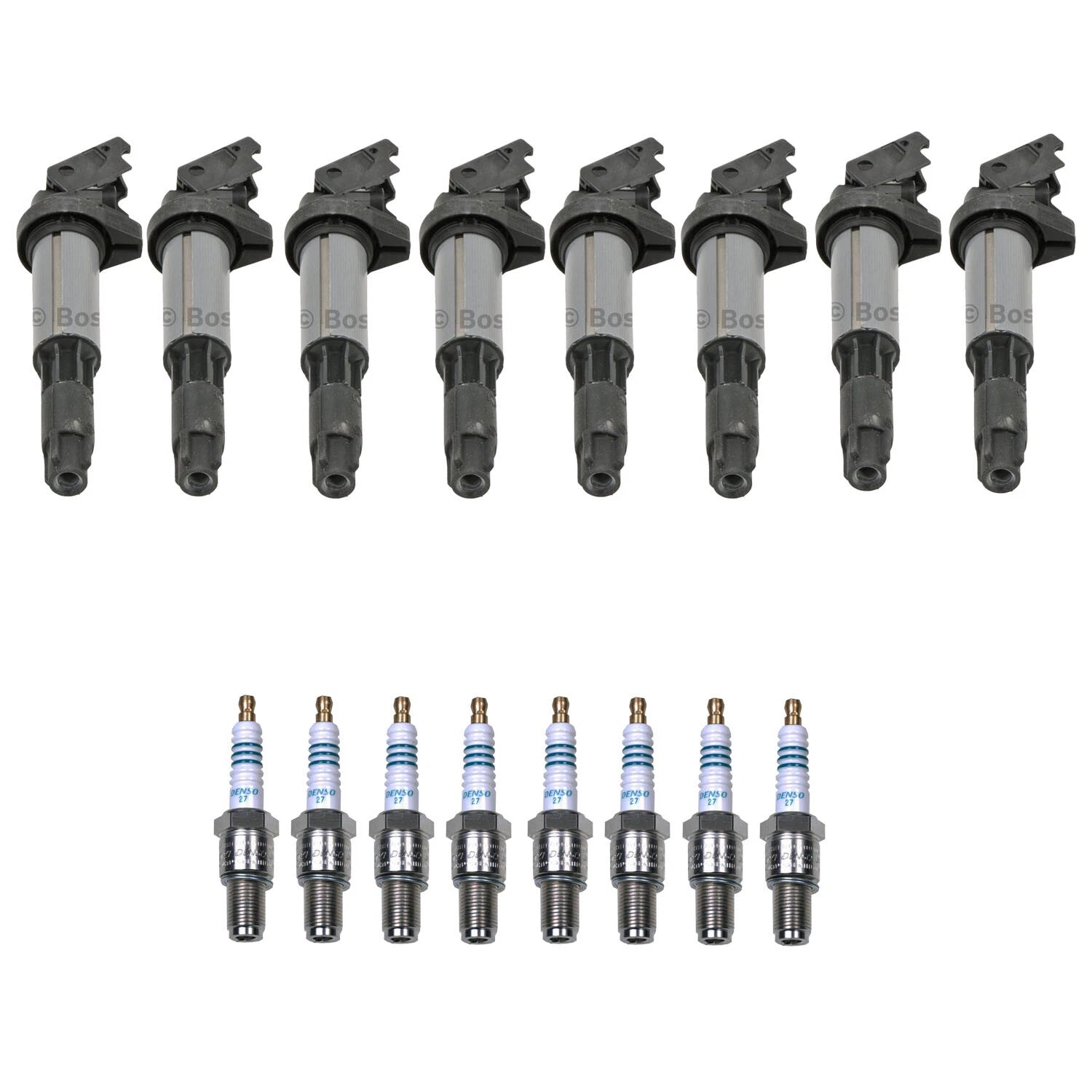 Set of 8 Ignition Coils & Spark Plugs for BMW E60 E65 E53 V8 (2000–2006)