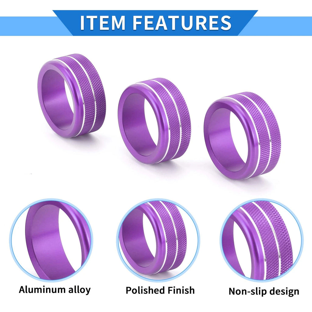 Set of 4 AC Engine Start Switch Knob Cover Ring for Honda Civic (2022–2024) Purple