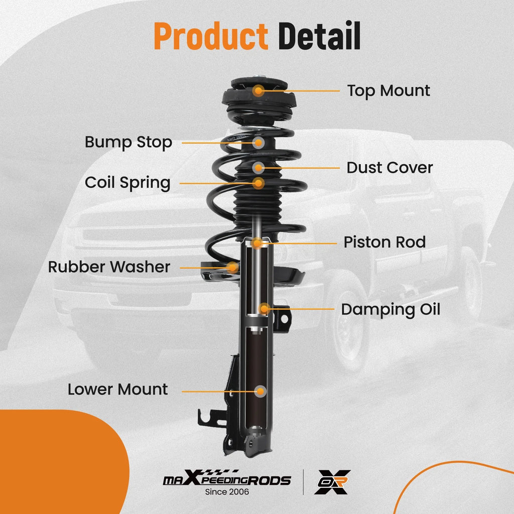 Front Pair Complete Shocks Struts with Coil Spring for Buick LaCrosse (2011-2016)