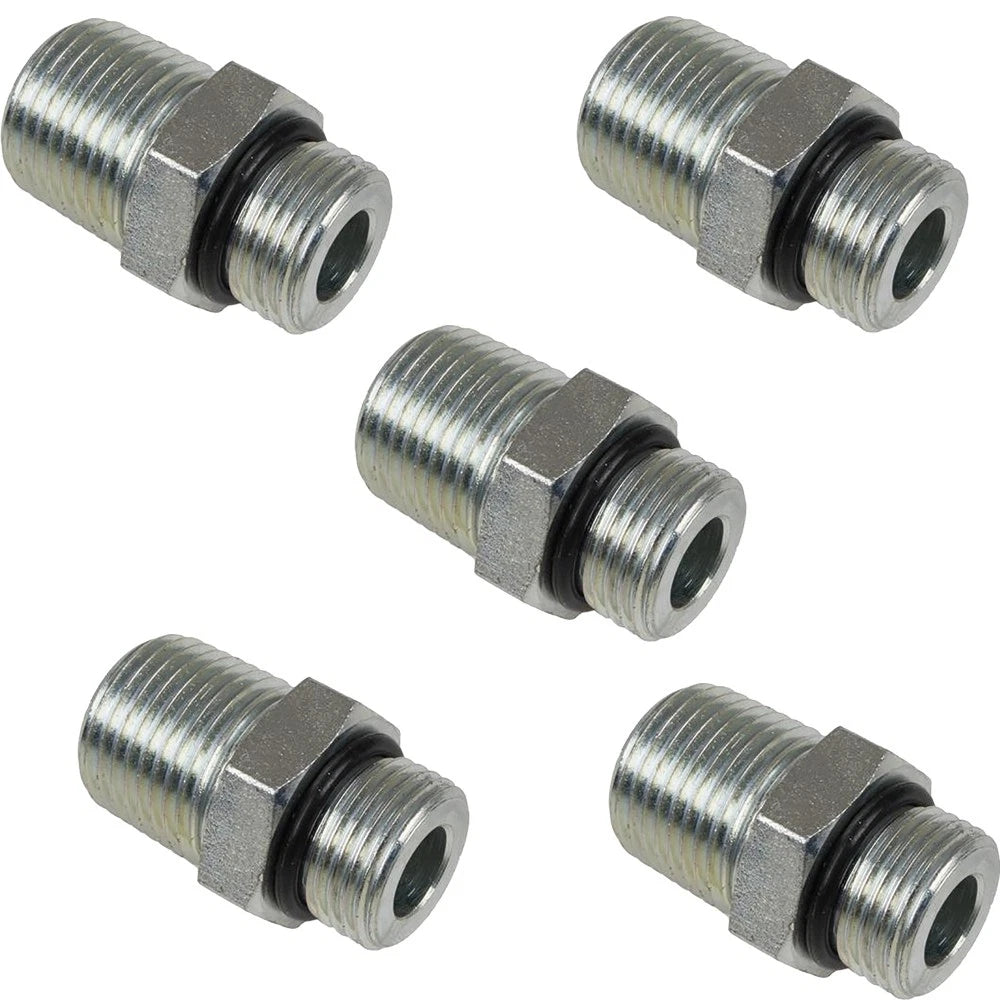 5 Pack Hydraulic Adaptors for Boss (1/2" Male O-Ring)