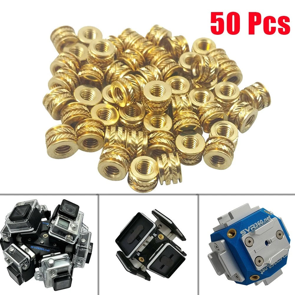 Set of 4 Brass Threaded Screw Inserts M3-0.5 for Automotive Applications