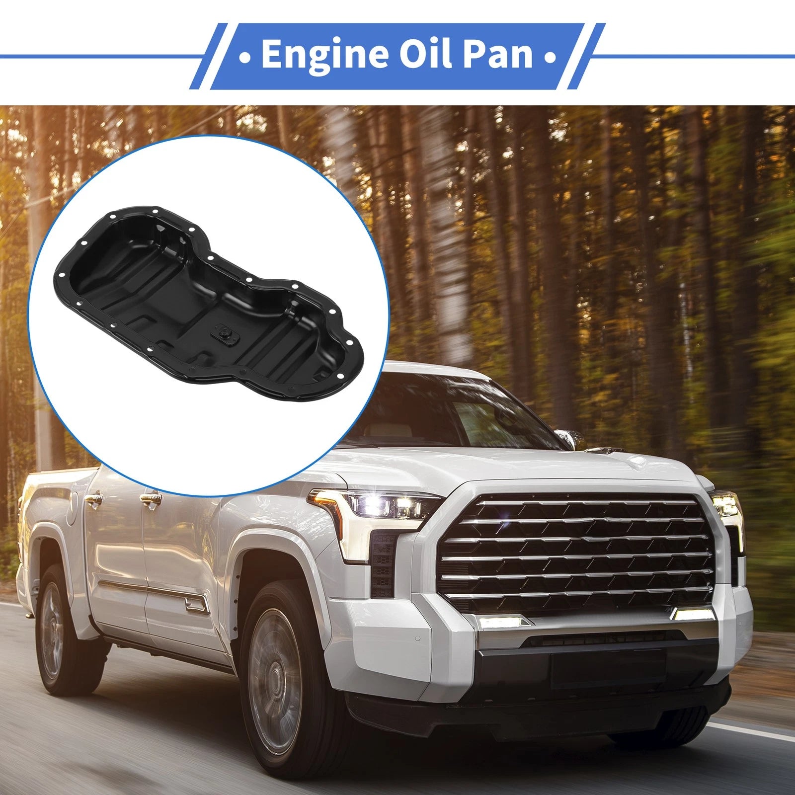 1 Pc Engine Oil Pan No.1210231020 for Toyota Tundra (2005–2006) Steel Black