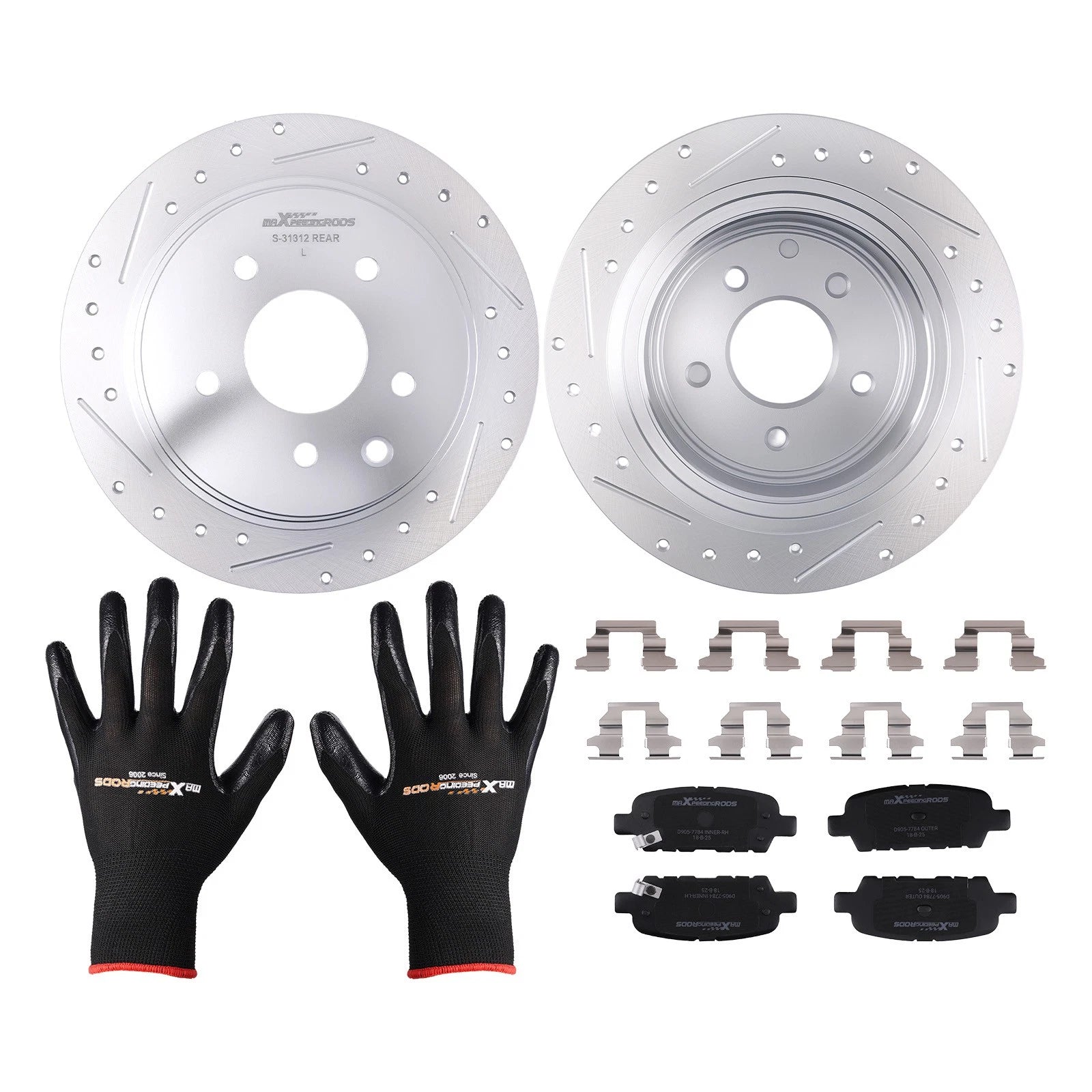 Rear Disc Brake Rotors & Ceramic Brake Pads for Nissan Juke/Sentra (2011–2019)