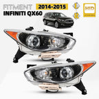 HID/Xenon Headlight Set for Infiniti QX60 JX35 (2013–2015) L+R Pair