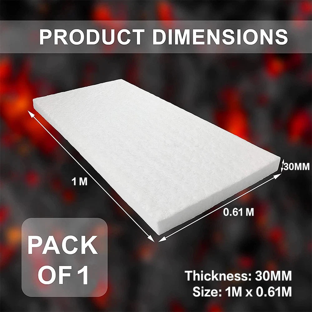 Ceramic Fiber Blanket 0.61x1M Thermal Insulation Mat 30mm for Automotive Use