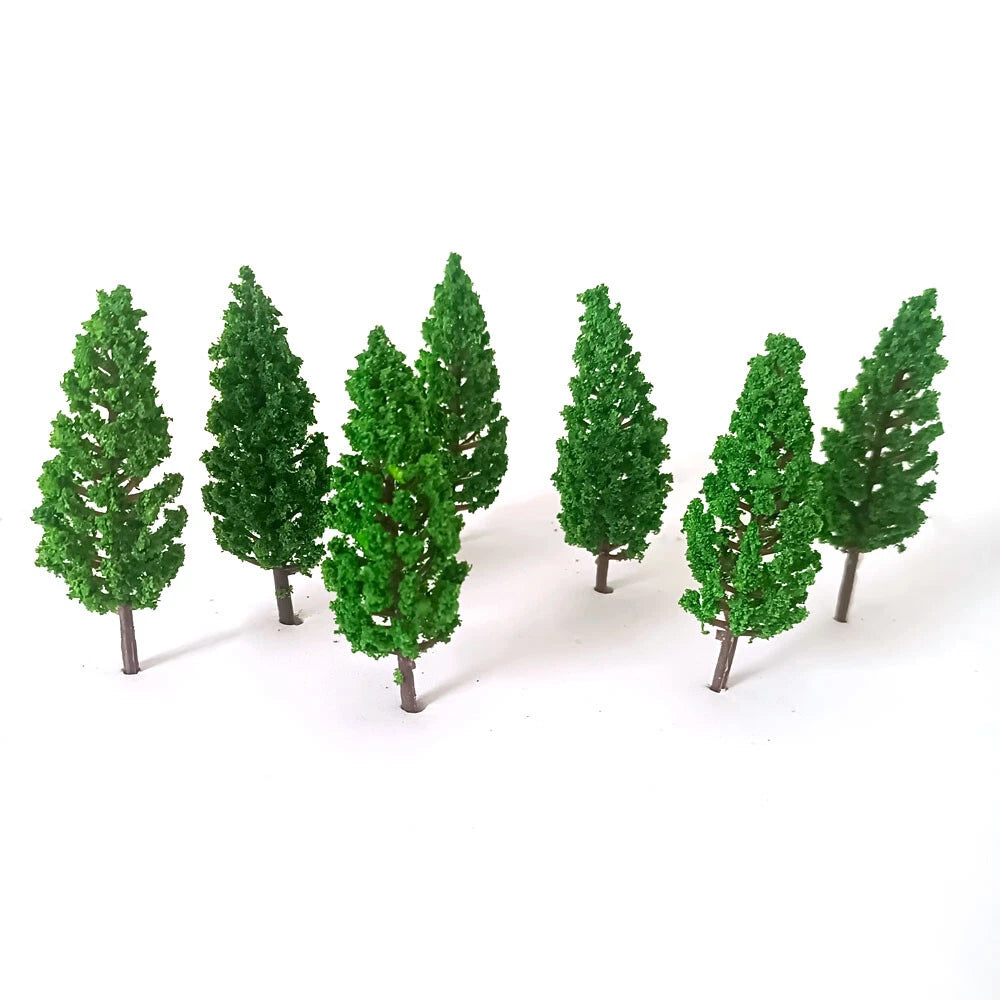 50Pcs Pine Trees for Train Railroad Scenery (Scale Model)
