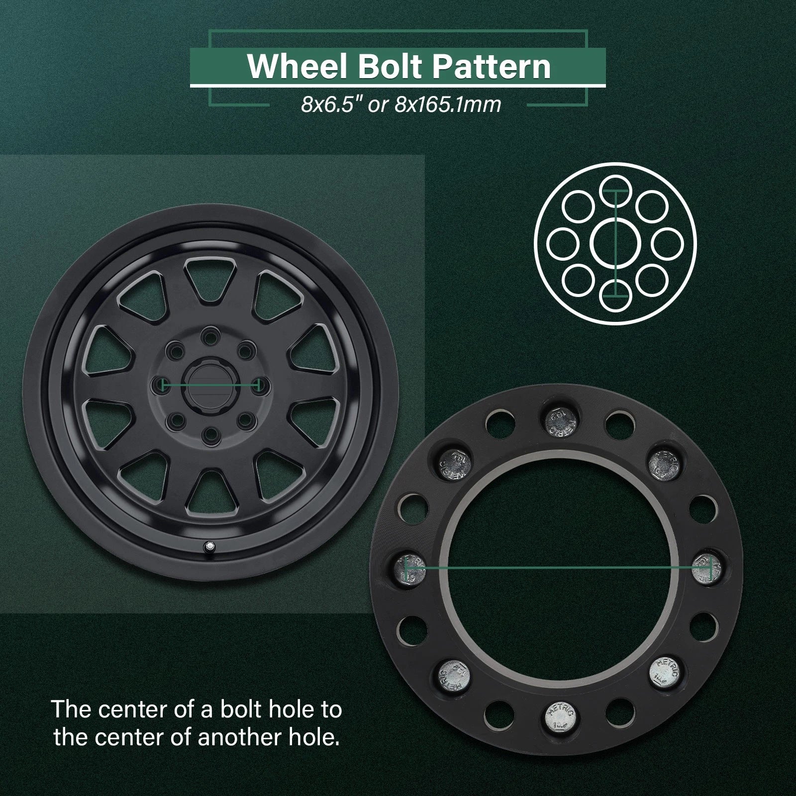 2X 1.5" Wheel Adapters 8x170 to 8x165.1/8x6.5 for Ford F-250 Super Duty