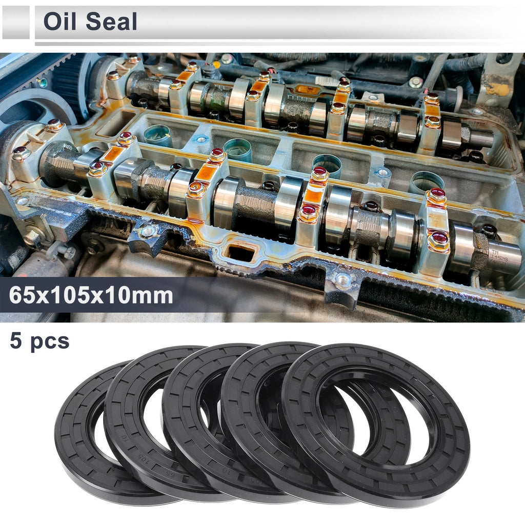 Set of 5 Oil Seal Rotary Shaft Seal Nitrile Rubber 65x105x10mm