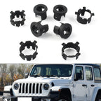 8 Pcs Black ABS Front Bumper Radar Probe Brackets for Jeep Wrangler (2018-2022)