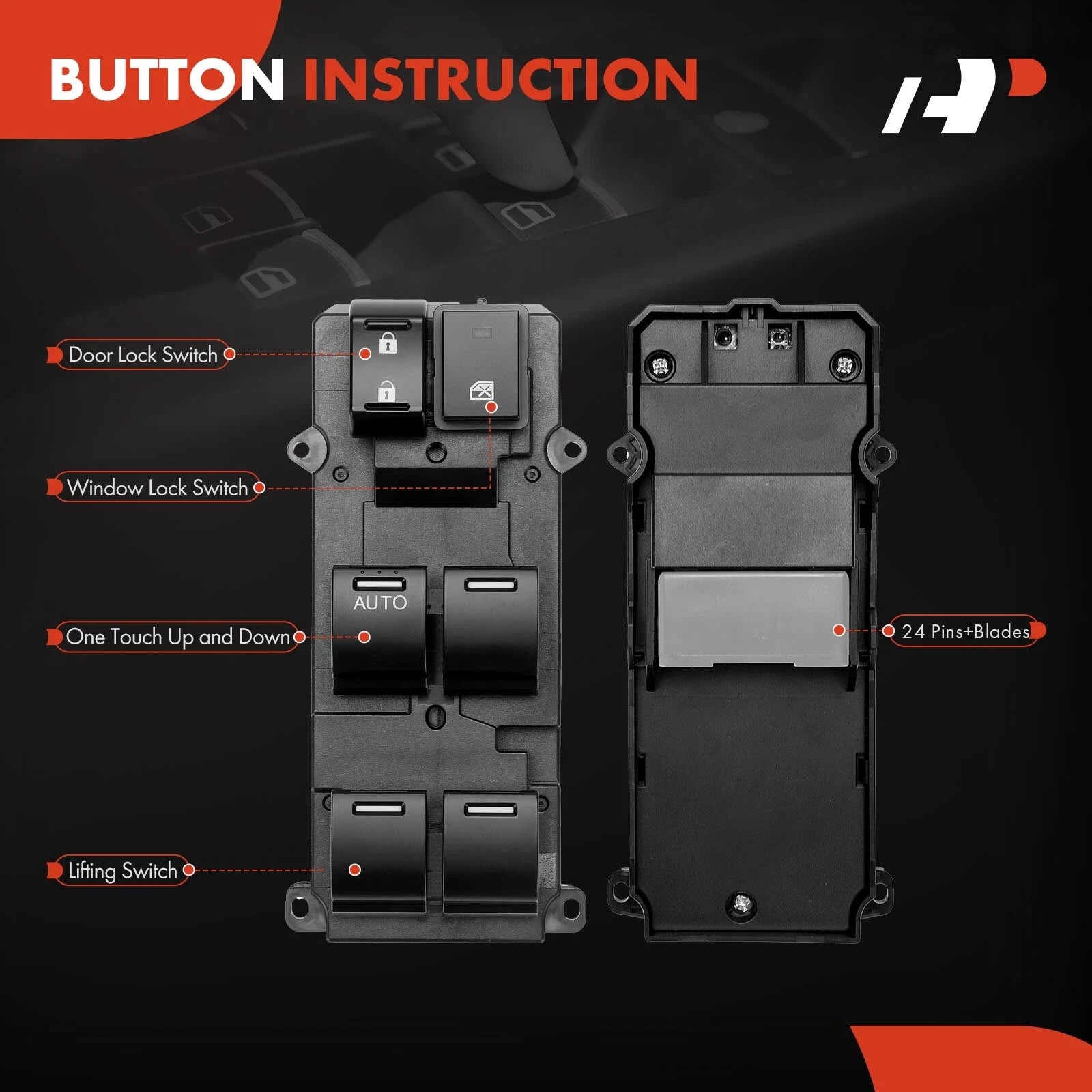 Front Left Power Window Switch for Honda CR-V (2014-2016)