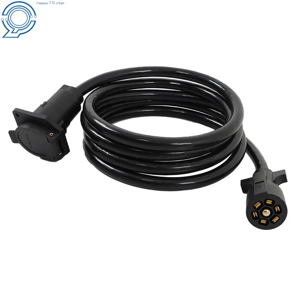 7 Pin Trailer Plug Extension Cord for RV Gooseneck (10ft)