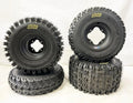 Set of 4 DWT A5 Black Rims Wheels with Holeshot HD Tires for Raptor YFZ Banshee