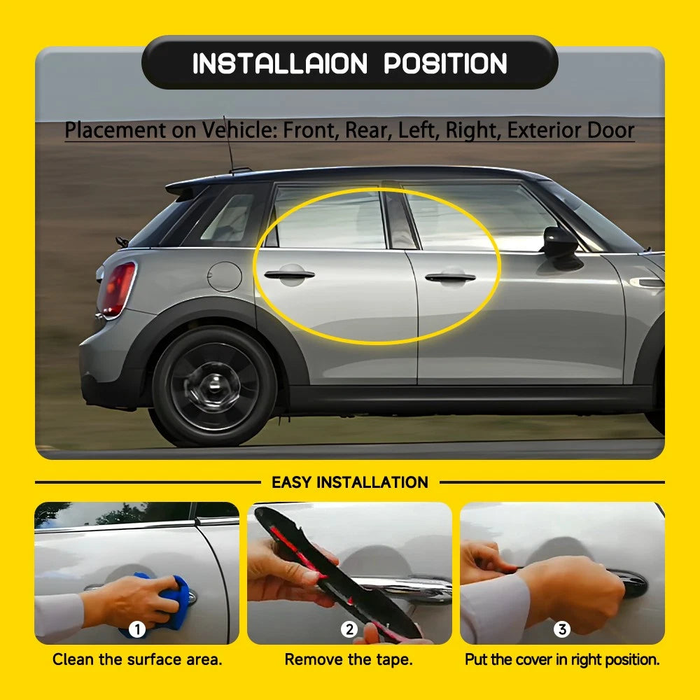 Set of 4 Black Door Handle Covers for MINI Cooper F55 F60 (2014–2024)