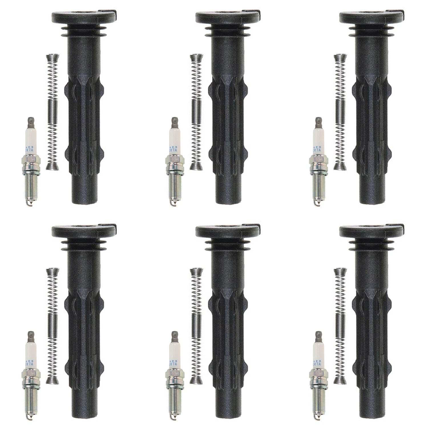 Set of 6 NGK Laser Platinum Spark Plugs & Denso Coil Boots for W204 C350 (2008–2015)