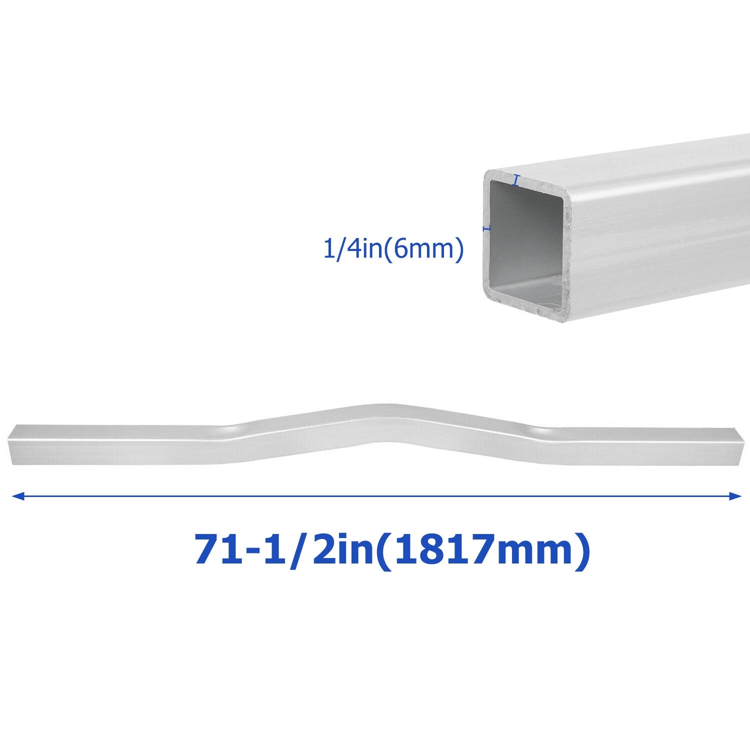 3x3x71.5" Boat Trailer Cross-Member Square Tube Bar V-Bend Crossmember