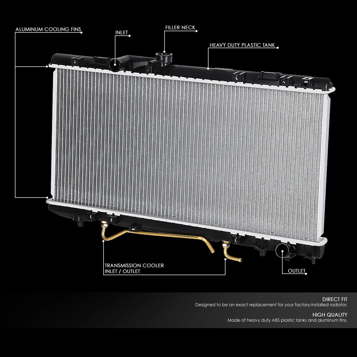 Aluminum Radiator for Toyota Celica GT GTS All Trac 1990–1993 (1174)