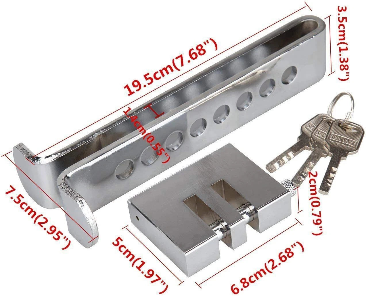 Brake Pedal Lock for Auto (Stainless Steel Anti-theft Device)