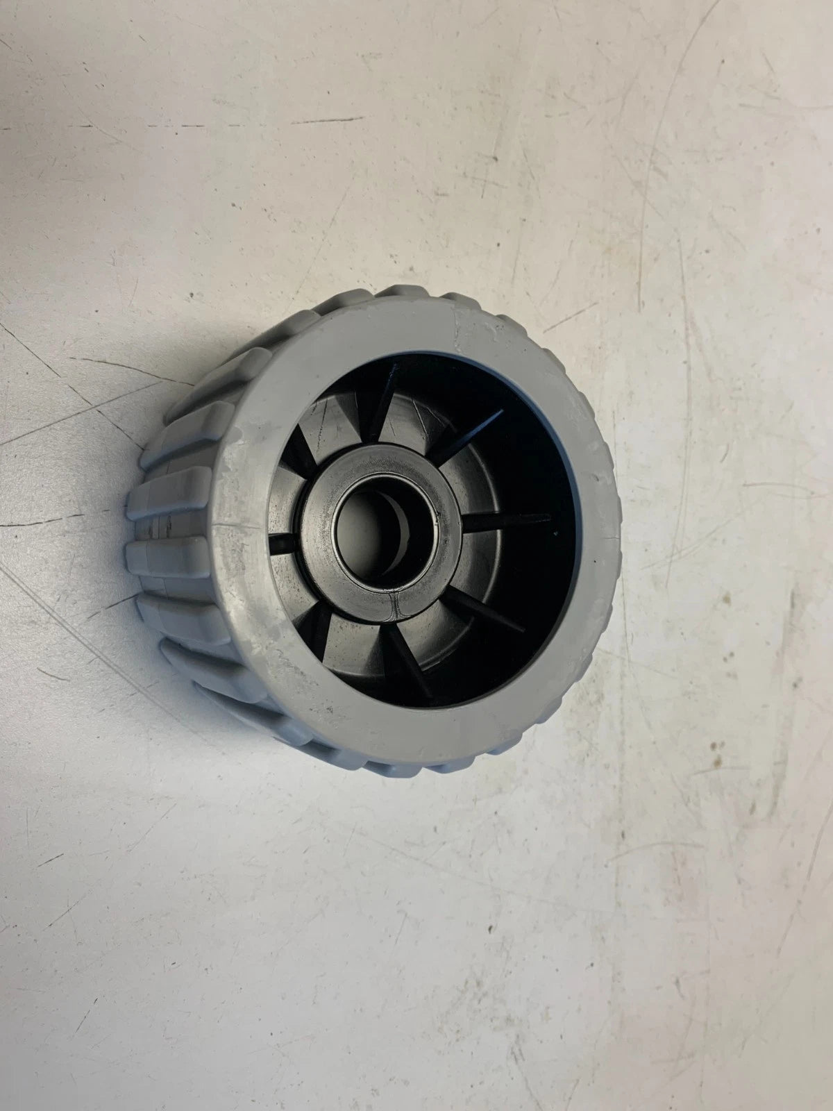 Wobble Roller Soft for Boat 4" x 3" (22mm Bore) - Grey on Black