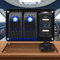 LED Blue 2+1 Triple Gang Switch Panel for Car Boat RV Truck
