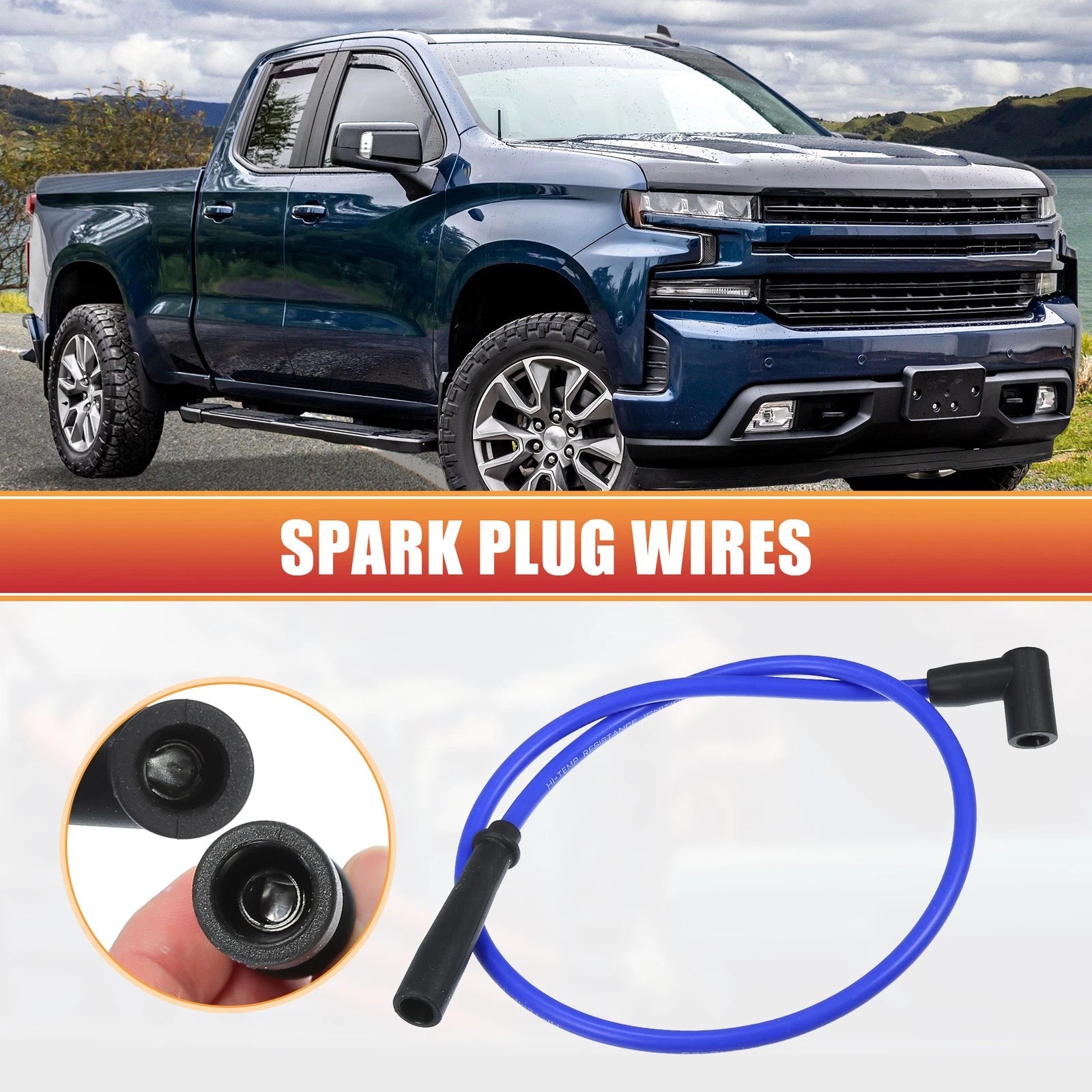 9 Pcs Spark Plug Wire Ignition Coil Cable for Chevrolet SBC BBC 