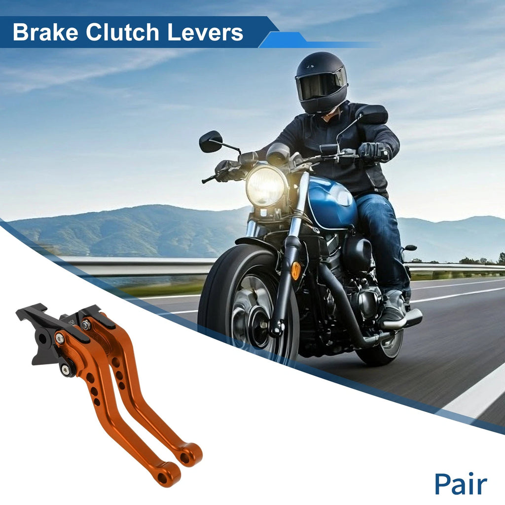 Adjustable Short Brake Clutch Levers for Honda Fury/VTX1300CX (2009–2018) Orange