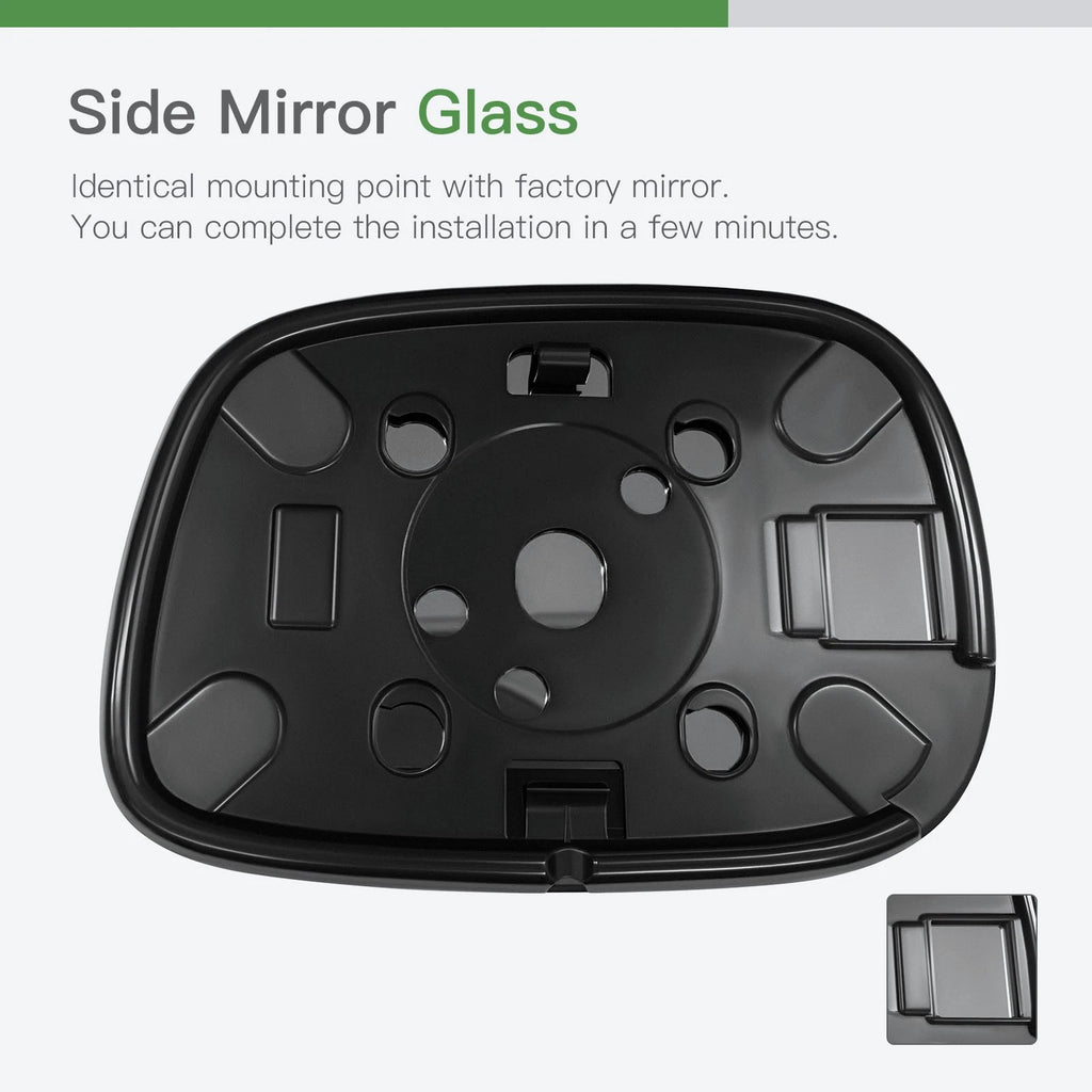 Right Side Replacement Mirror Glass for Dodge Ram Pickup (2002–2004) W/ Adhesive Pads