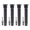 Set of 4 Denso Iridium TT Spark Plugs & Coil Boots for Dodge Dart (2013–2016)