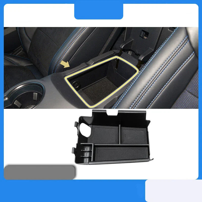 Armrest Lid Cover Console Storage Organizer Box for Ford Mustang (2024–2025)