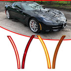 4X Amber LED Front & Red Rear Side Marker Lights for Chevy Corvette C7 (2014–2019)