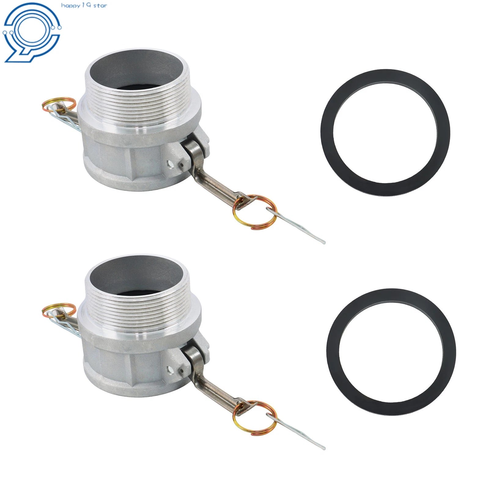 2X Quick-Connect Type B 3" Camlock Fitting for Aluminum Plug NPT Male