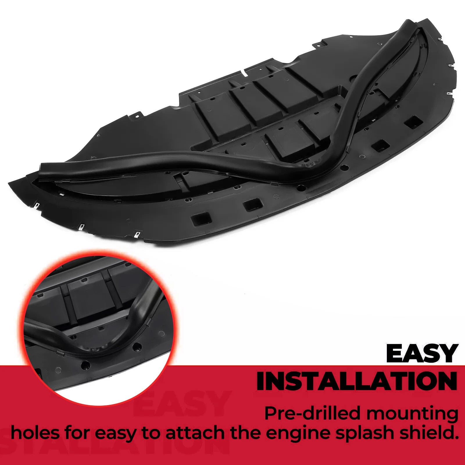 Front Bumper Under Cover Splash Shield for Ford Mustang 2.3L 3.7L (2015–2017)