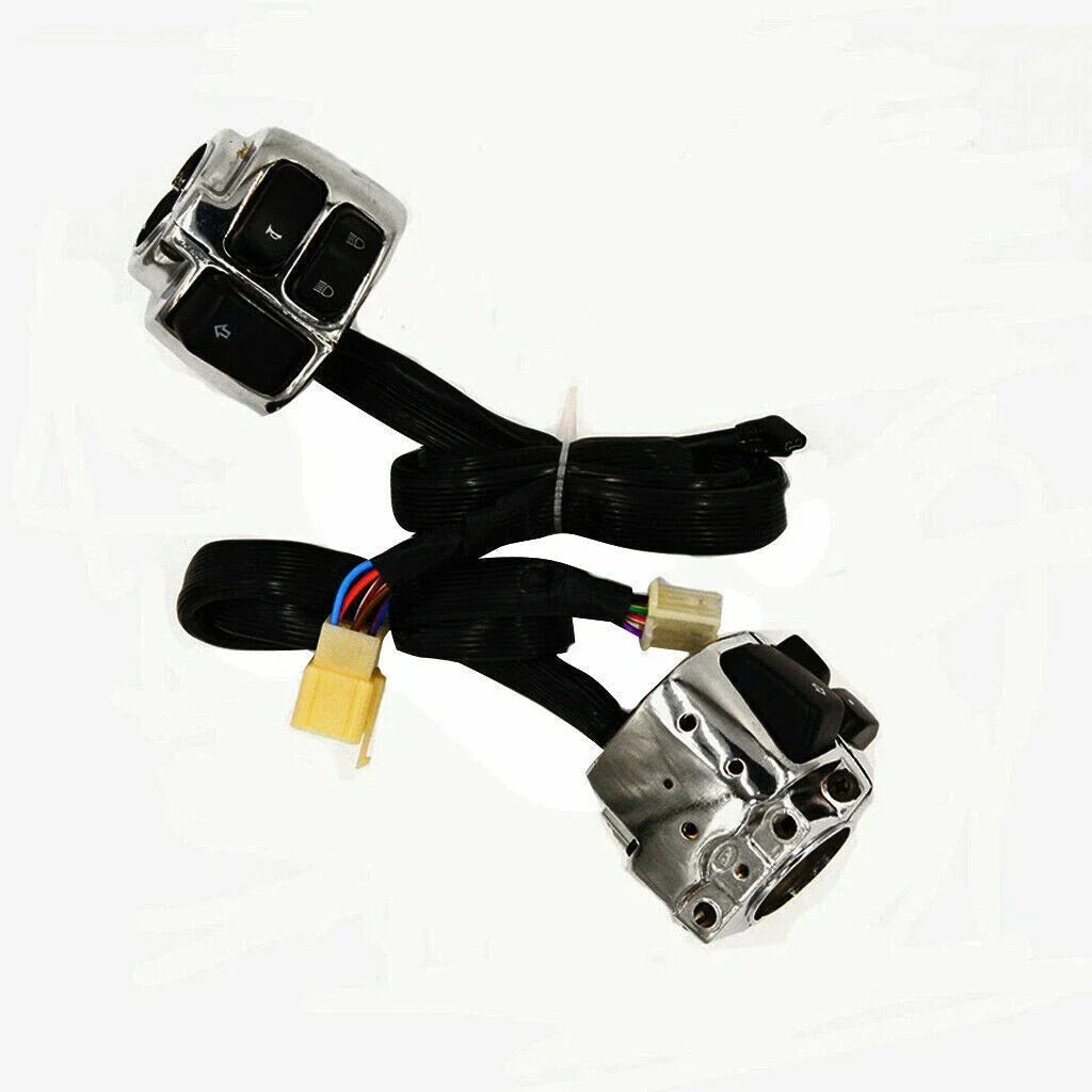Chrome Handlebar Control Switch Wiring Harness for Harley