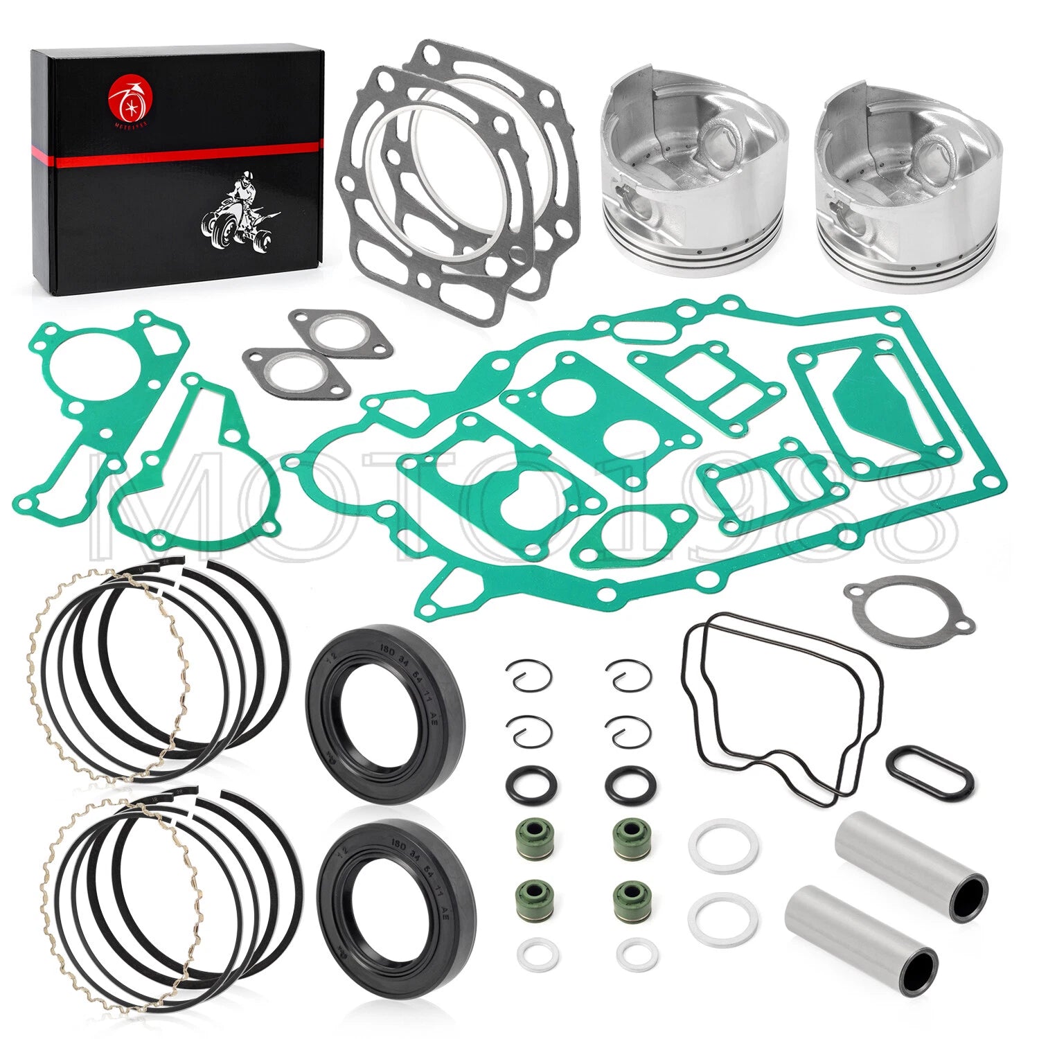 Engine Top End Rebuild Kit for Kawasaki Mule 2500 2510 2520 (STD Piston, Gasket)