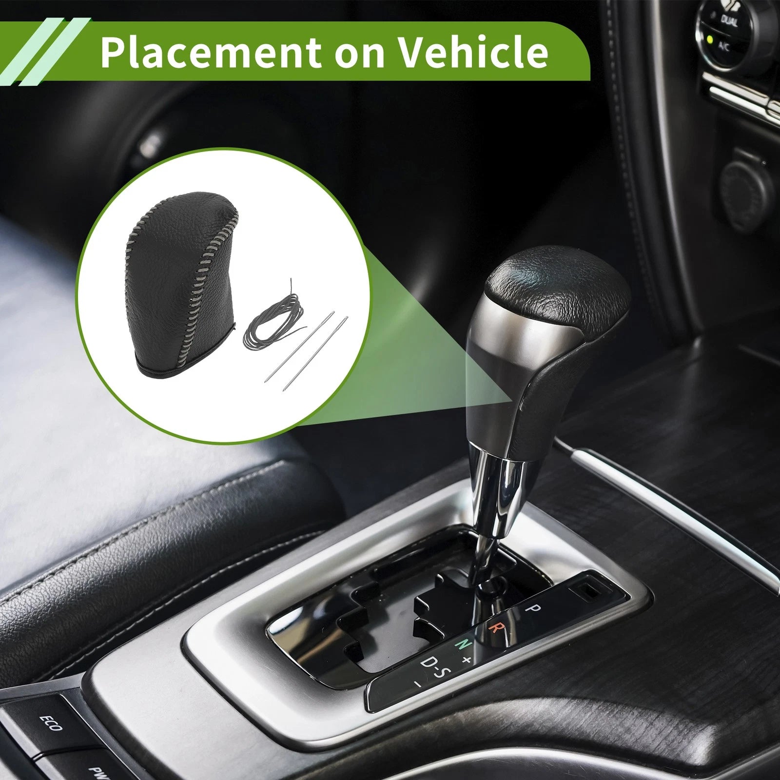 Gear Shift Knob Cover for Dodge Journey (2011–2020) Pebbled Black Grey