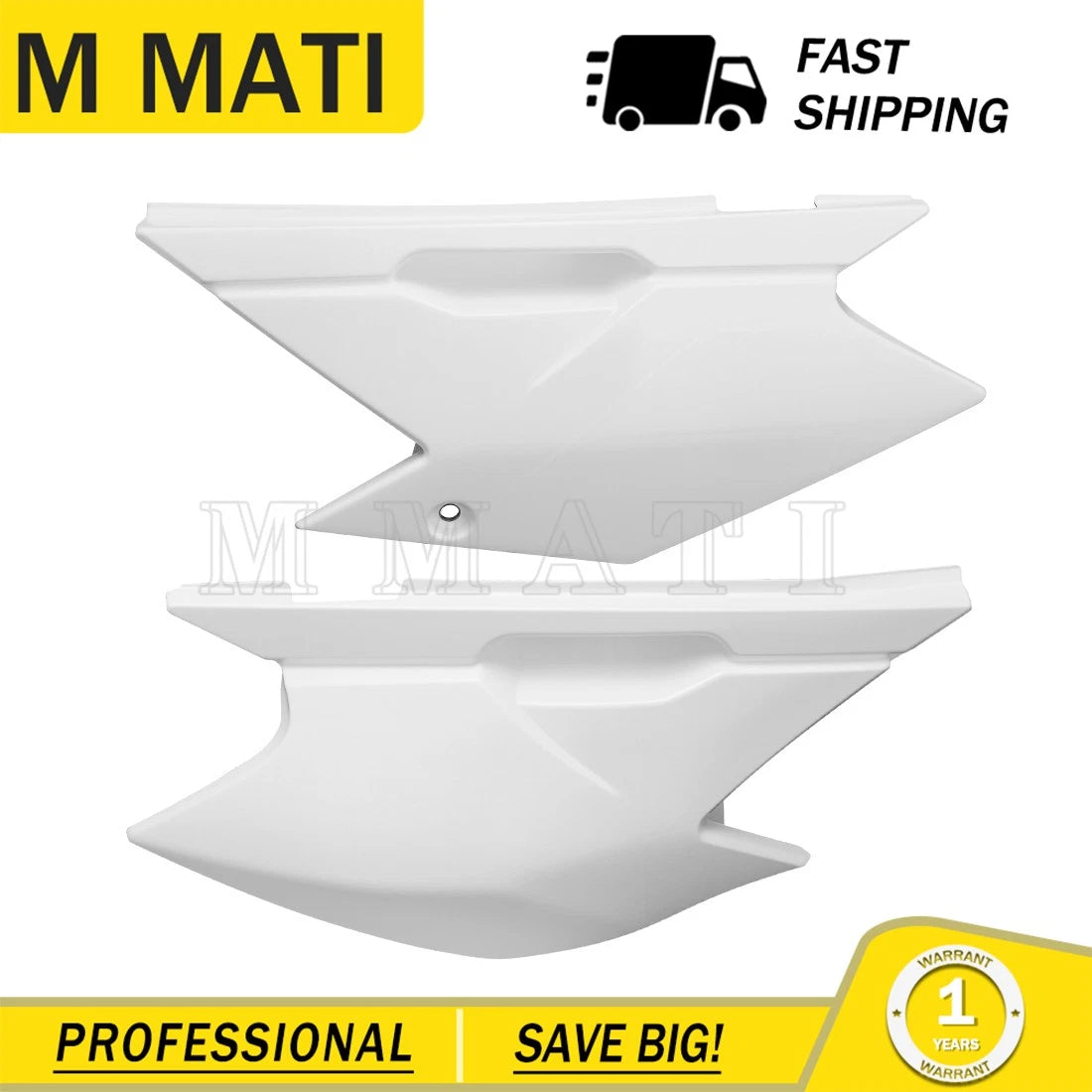 Left & Right White Rear Side Cover for Kawasaki KLX140 KLX140G KLX140L (2008–2024)