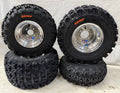 DWT Polished Wheels & Sunf A027 Tire Kit for Yamaha Breeze Grizzly 125 (2000–2023)