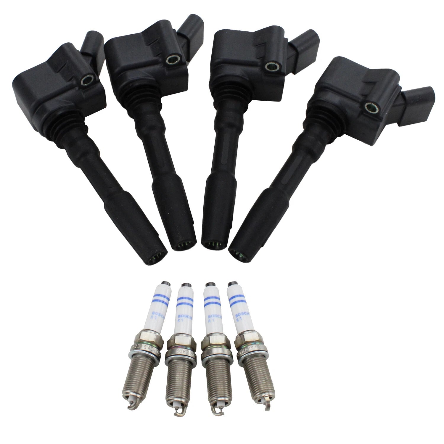 Set of 4 Ignition Coils & Spark Plugs for Audi VW 1.8 2.0 L4