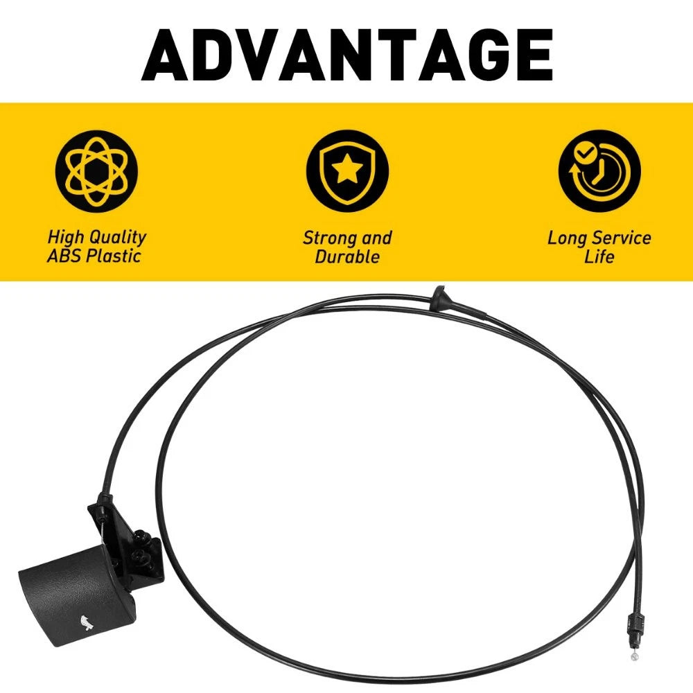 Hood Release Latch Cable w/ Handle for Jeep Grand Cherokee (2005–2010) & Commander (2006–2010)