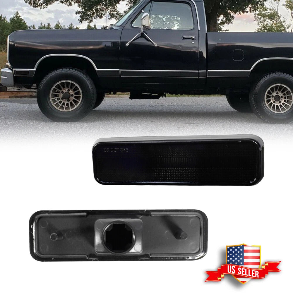 Smoked Lens Front Side Marker Lights for Dodge Ram Truck (1972–1993)