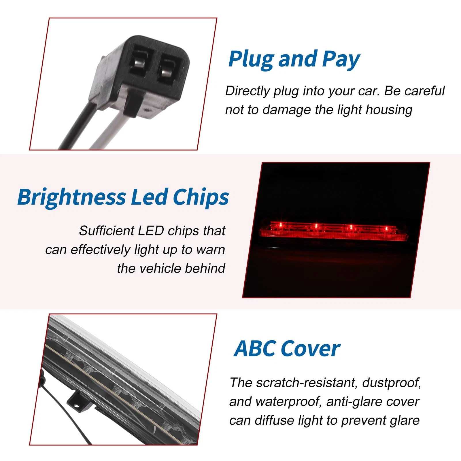White LED Third Brake Light for Buick Rainier (2004–2007) No. 15201921, GM2890106