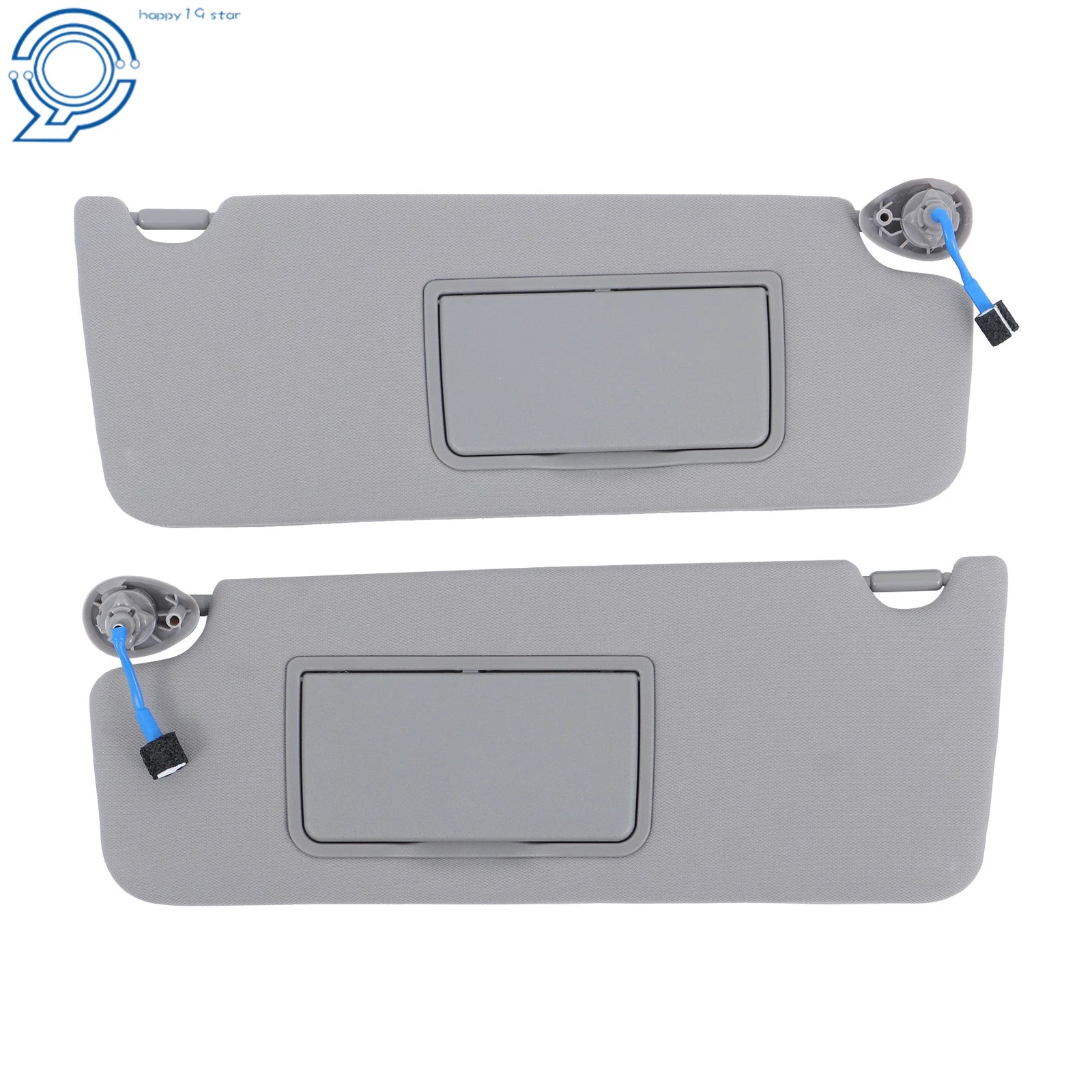 Set of 2 Sun Visors for Honda Pilot Ridgeline (2017-2021) Gray with Light Mirror