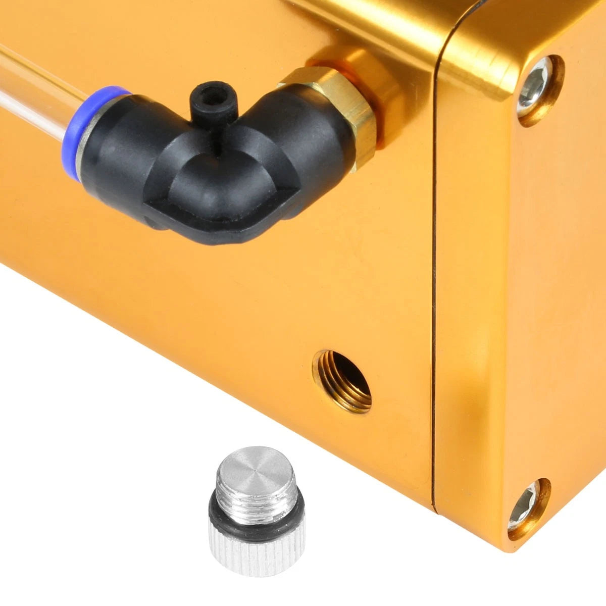 Billet Aluminum Oil Catch Reservoir Tank for Racing Vehicles (Square Style)