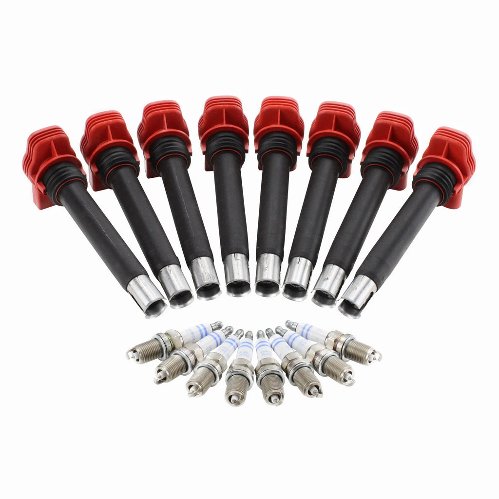 Set of 8 Ignition Coils & Spark Plugs for Audi R8 4.2 V8 (2007–2015)