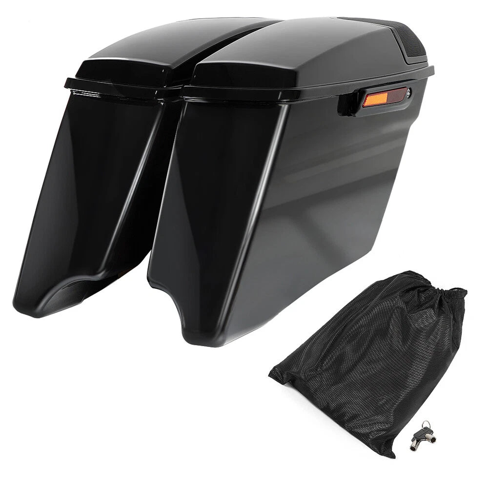 4" Stretched Hard Saddlebags with Speaker Lid for Harley (2014–Present)